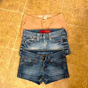 SHORTS BUNDLE! 2 denim, 1 khaki